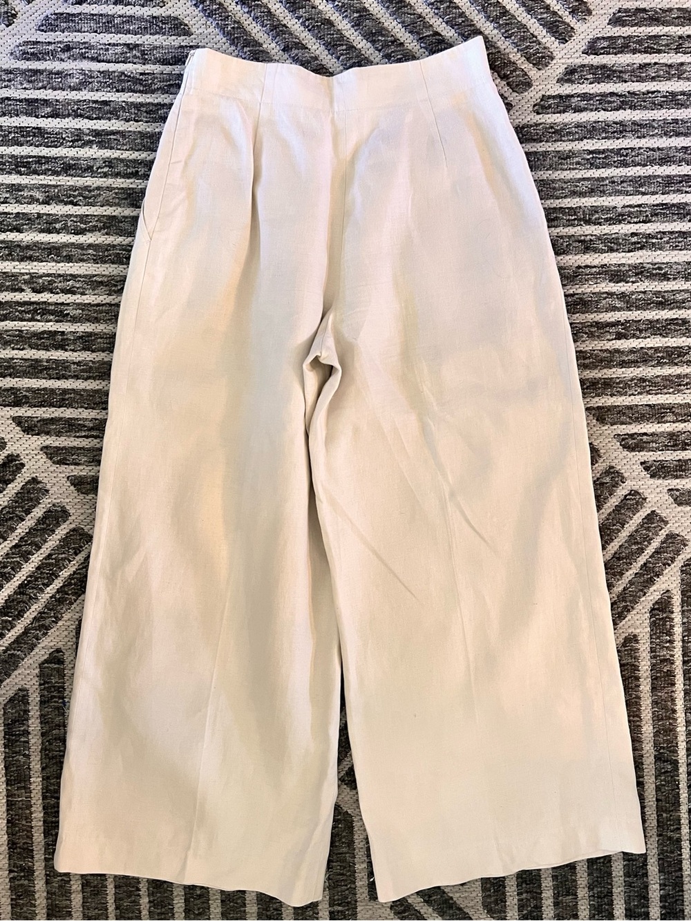 LAFAYETTE 148 New York Sz 10 Cream Linen Wide Leg High Rise Pleated Pant Org$998 - Picture 12 of 13